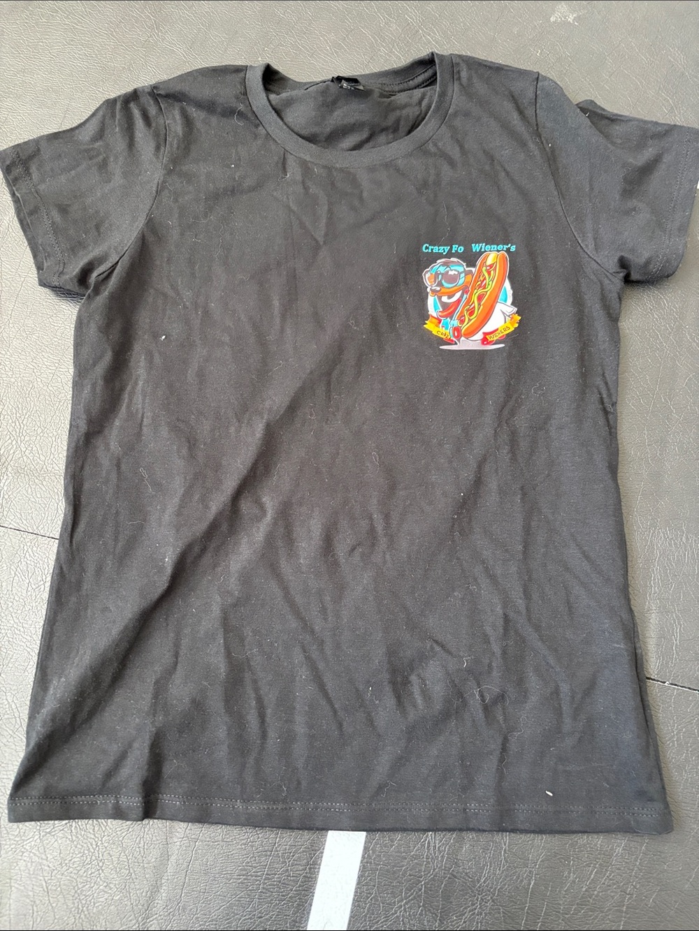 Gildan Black Crewneck Tee with White Tag Detail